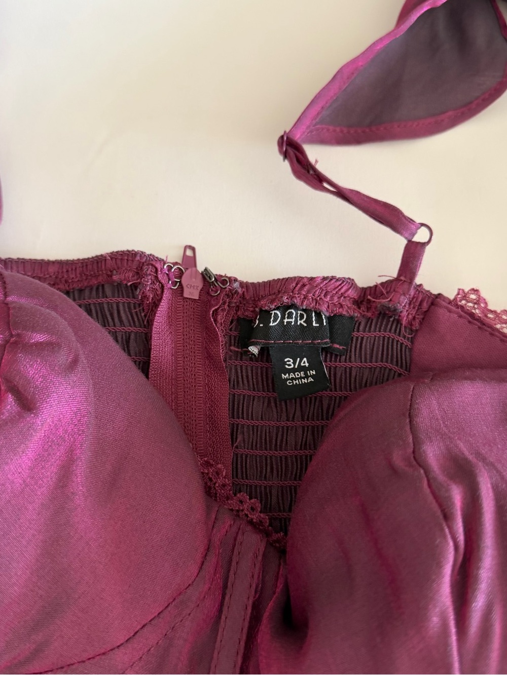 B Darlin Wine/Magenta Mini Dress - Picture 3 of 5